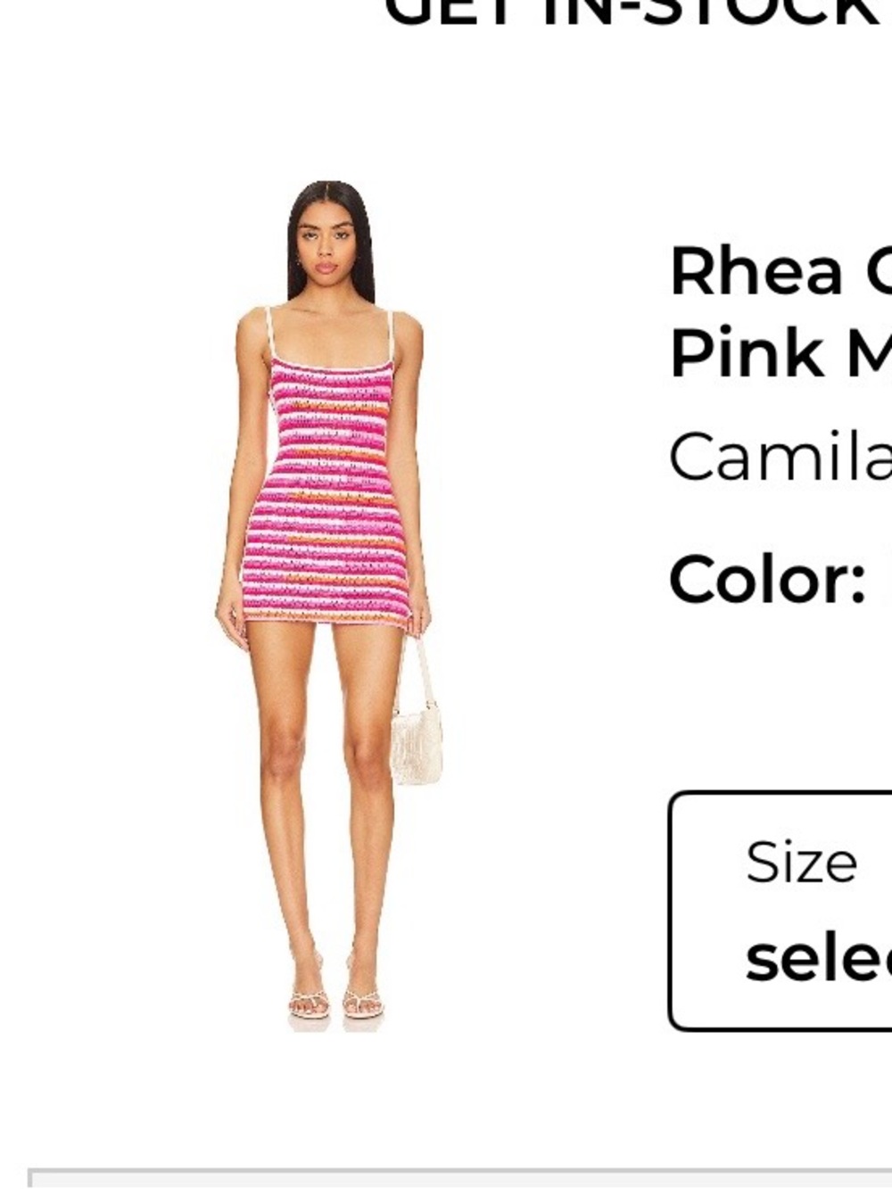 Camila Coelho Pink Striped Crochet Mini Dress
